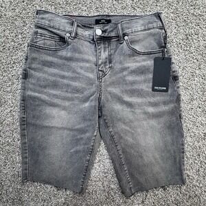 NWT‎ True Religion Ricky Shorts Mens 30 Raw hem 11" Inseam Gray Silver Wash